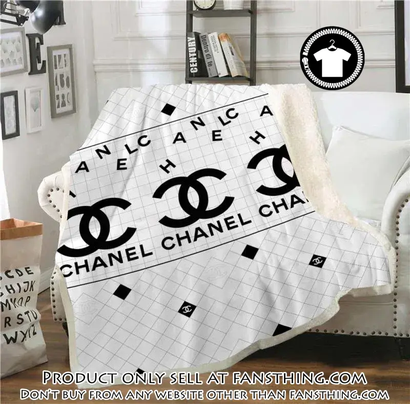 Chanel white fashion luxury brand fleece blanket comfortable blanket fst4927832